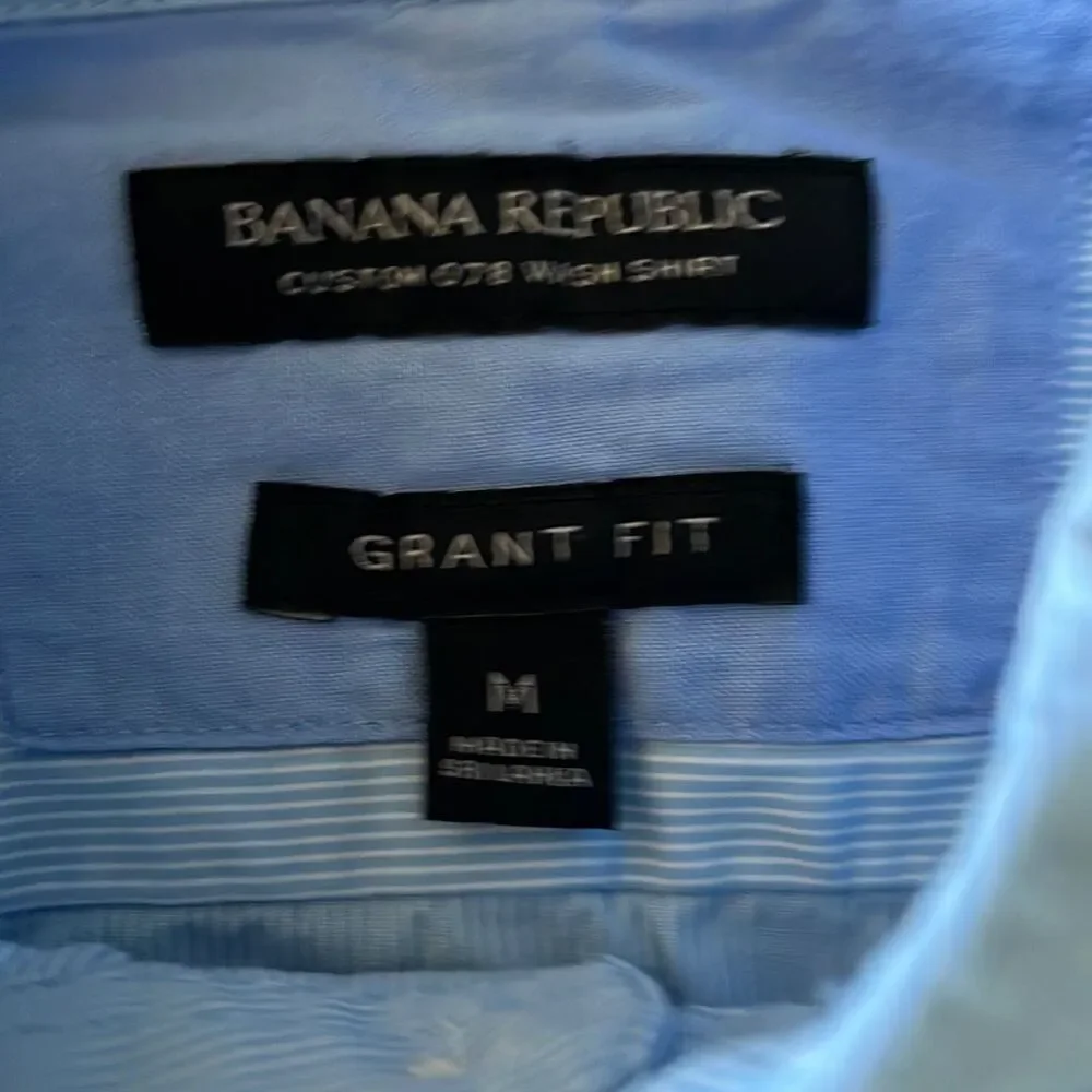 Banana Republic 078 Wash Grant Fit Blue Button Down Shirt Mens M